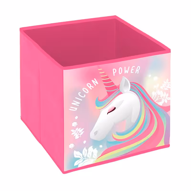 Caixa de Arrumação dos Unicórnios Cubo de 31 cm