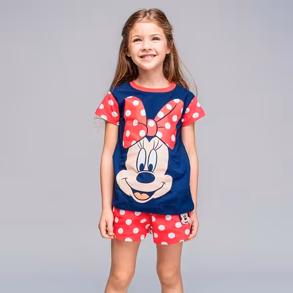 Pijama T-shirt e Calção da Minnie com Bolinhas - Image 3