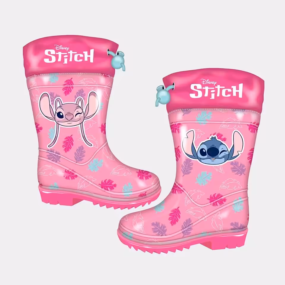 Galochas Angel Stitch Rosa em PVC 24-32