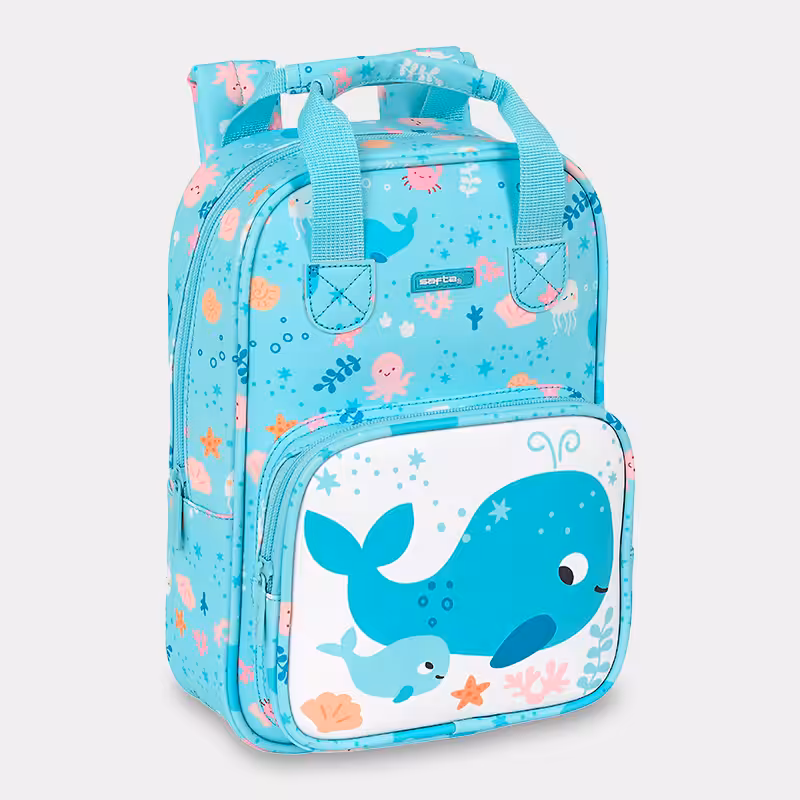 Mochila Baleia Pré Escolar com Alças
