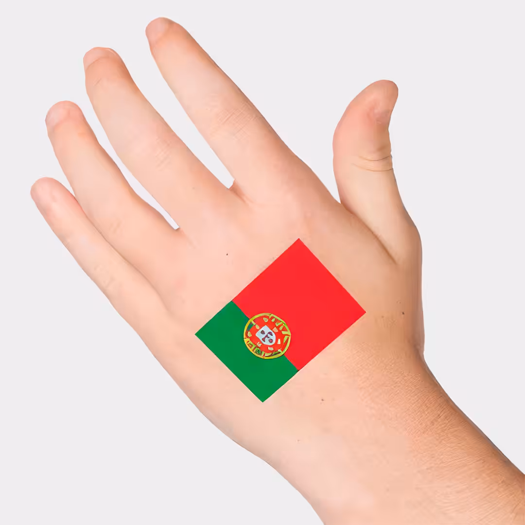 Adesivos de Tatuagens Temporárias de Portugal 2pcs
