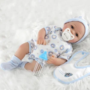 Bebé Reborn Branco com Gorro Azul
