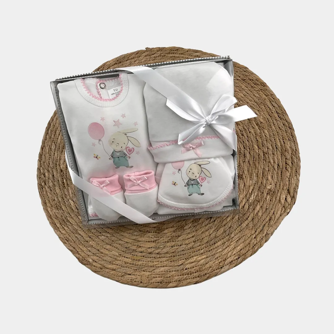 Conjunto Primeiras Roupinhas Rosa de 5pcs - Image 3
