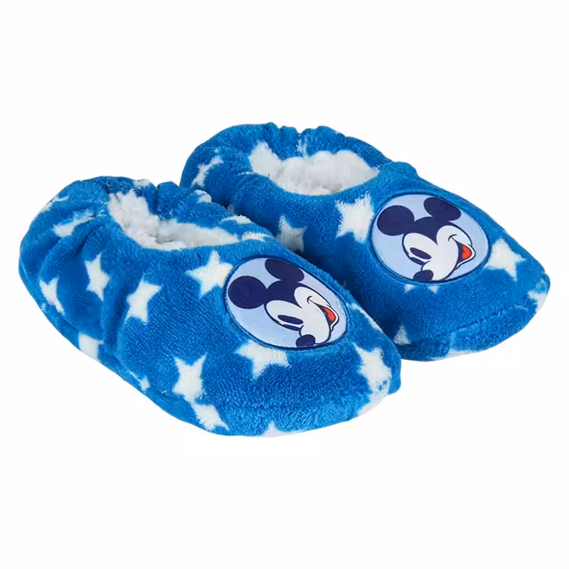 Pantufas de Pelo do Mickey Estrelinhas Azul Tamanho Único