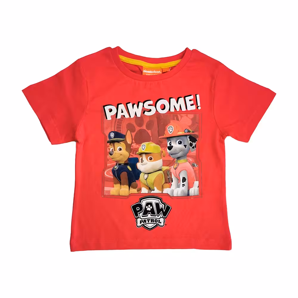 T-Shirt de Manga Curta da Patrulha Pata Vermelho