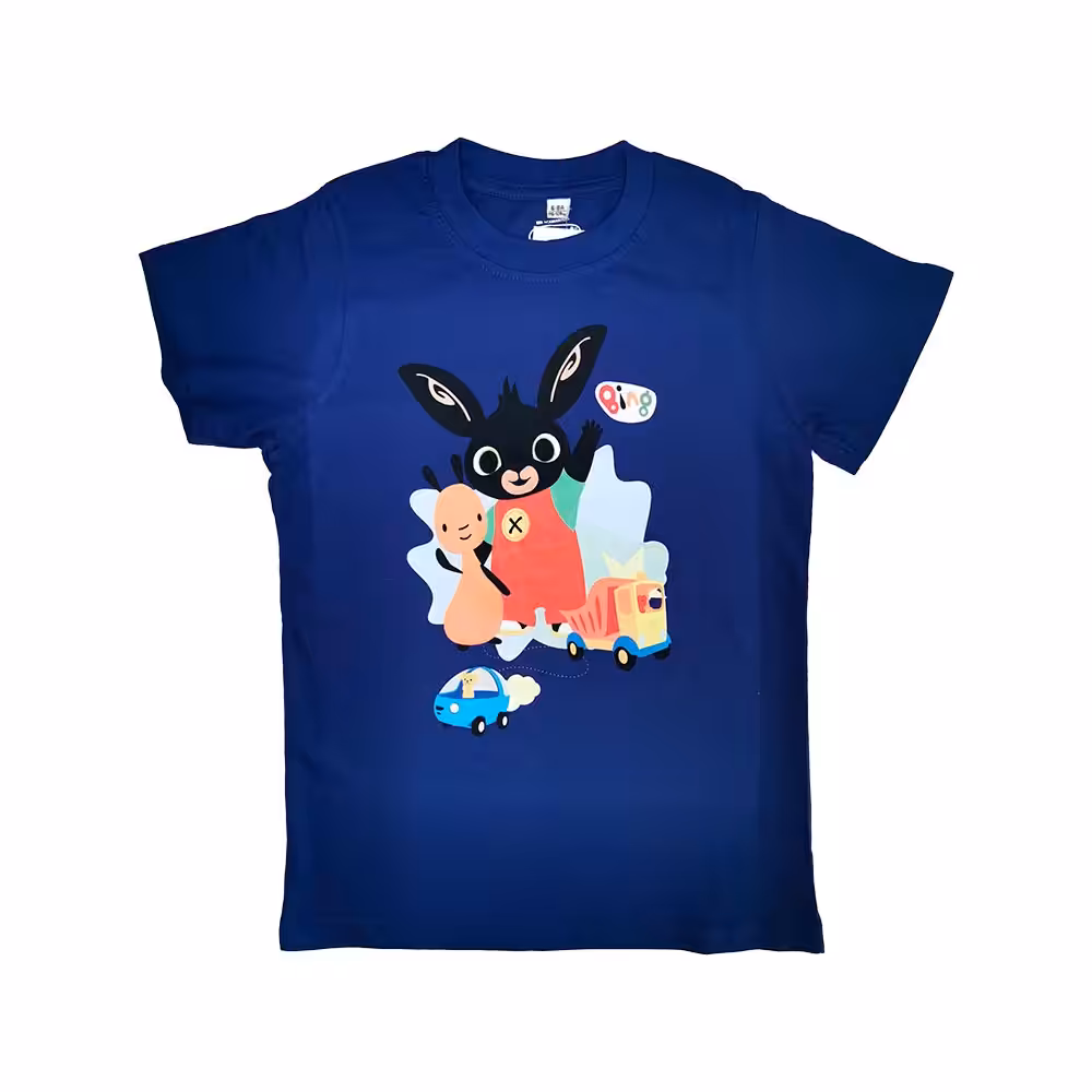 T-Shirt de Manga Curta do Bing Azul Escuro - Image 2