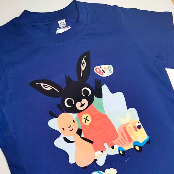 T-Shirt de Manga Curta do Bing Azul Escuro - Image 3