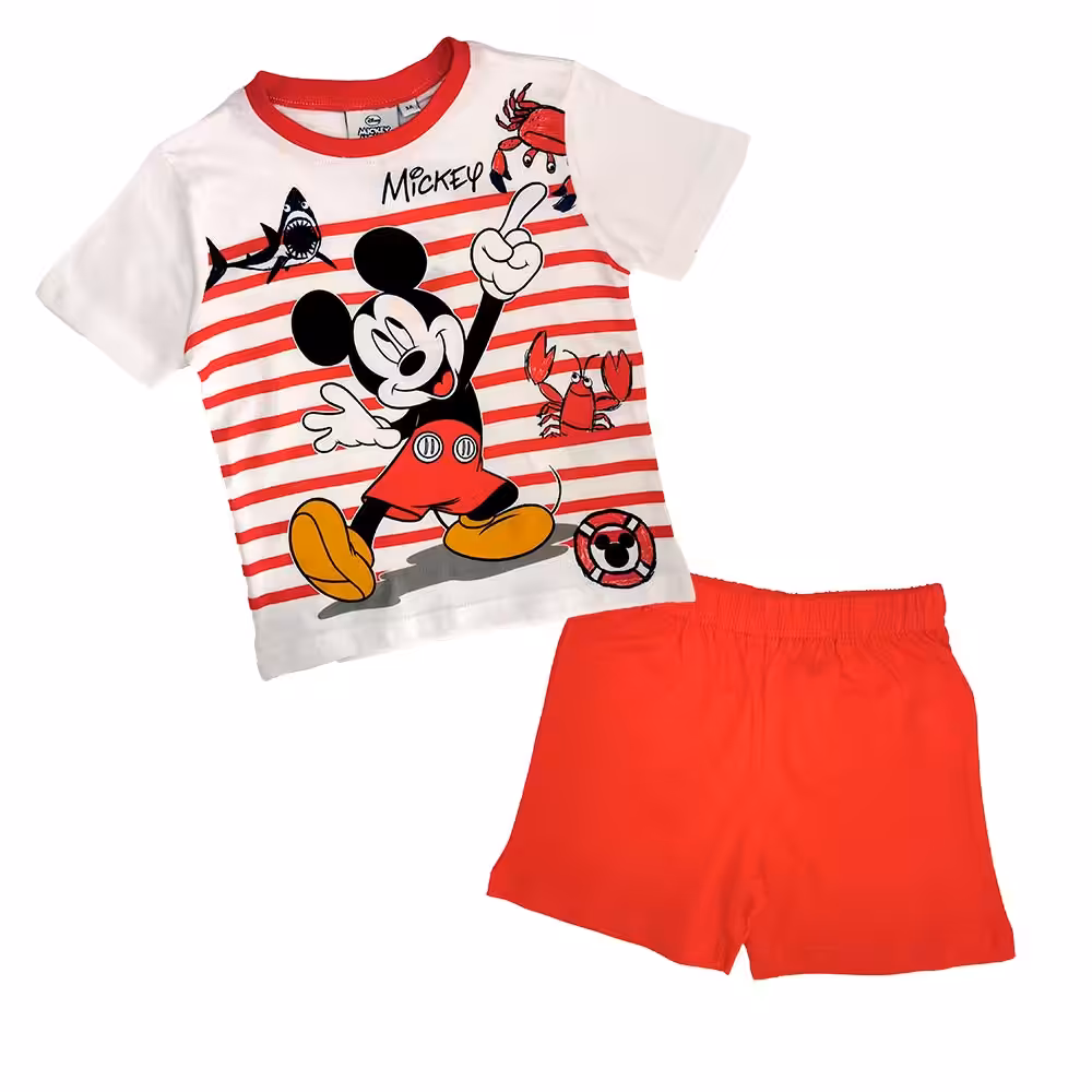 Pijama T-shirt e Calção do Mickey Mouse Vermelho