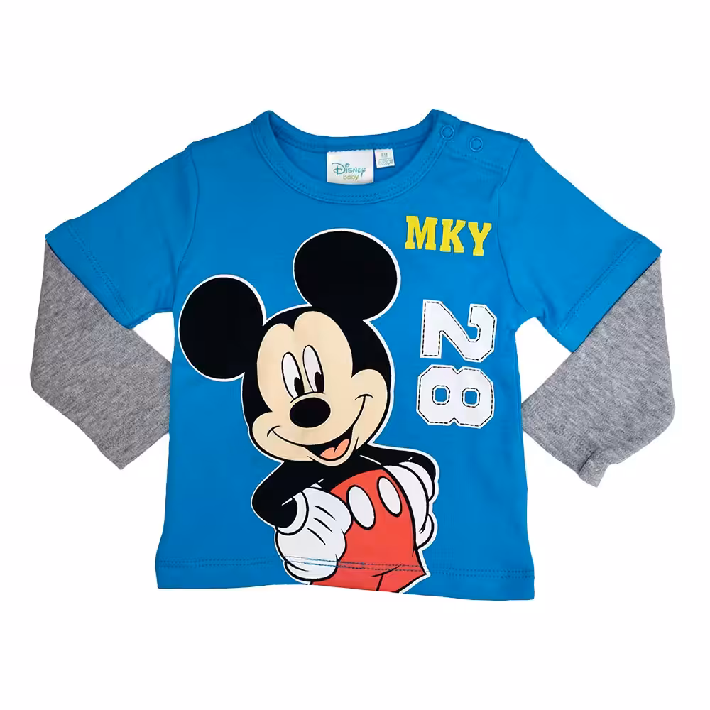 T-Shirt de Manga Comprida do Mickey Azul - Image 2