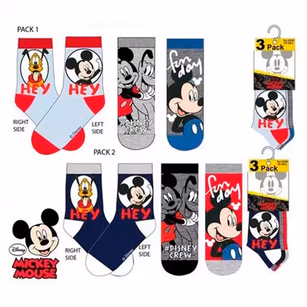 Pack de 3 Pares de Meias da Disney Mickey Sortido