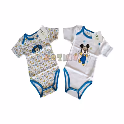 Conjunto de 2 Bodies de Manga Curta do Mickey Azul