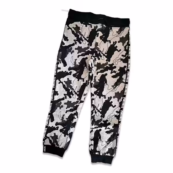 Calça Cardada Padrão Tropa da Fortnite Cinza