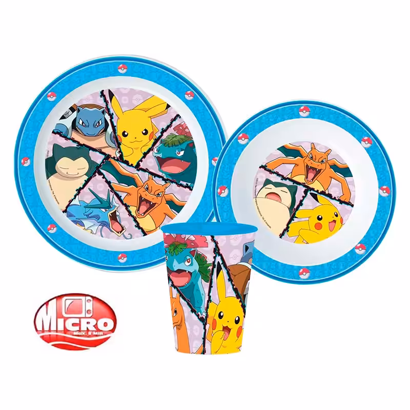 Conjunto de Refeição em Plástico dos Pokemon de 3 Peças - Image 2