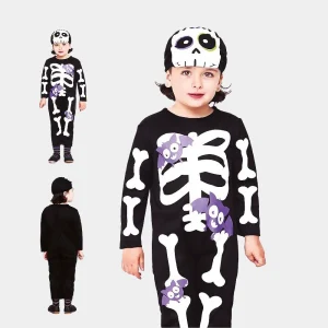 Fato de Esqueleto Bebé com Morcegos 1-4 Anos
