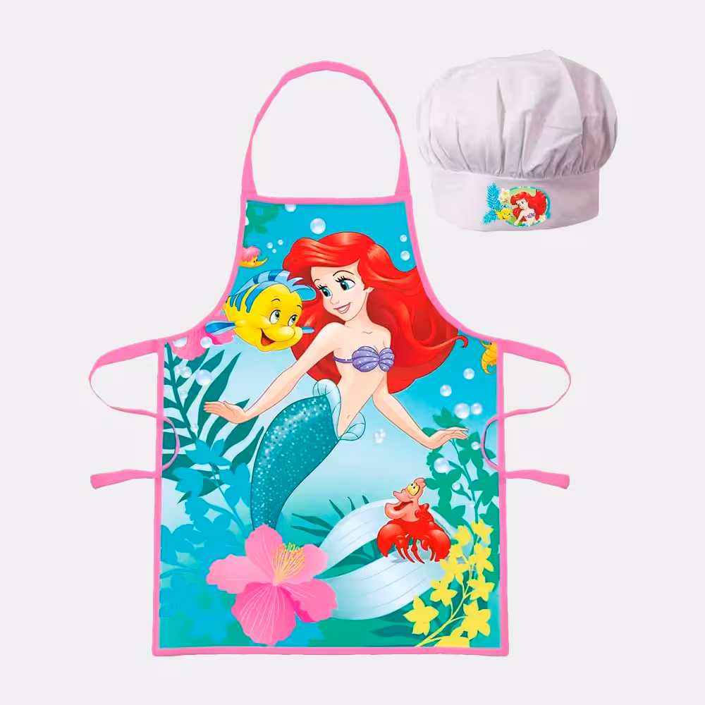 Conjunto Avental Chefe Ariel Princesas