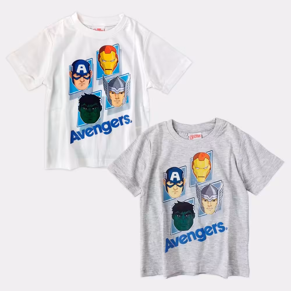 T-Shirt Marvel Avengers Branca/Cinza 4-9 Anos