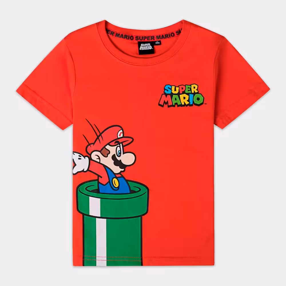 T-Shirt Vermelha Super Mário 4-10 Anos