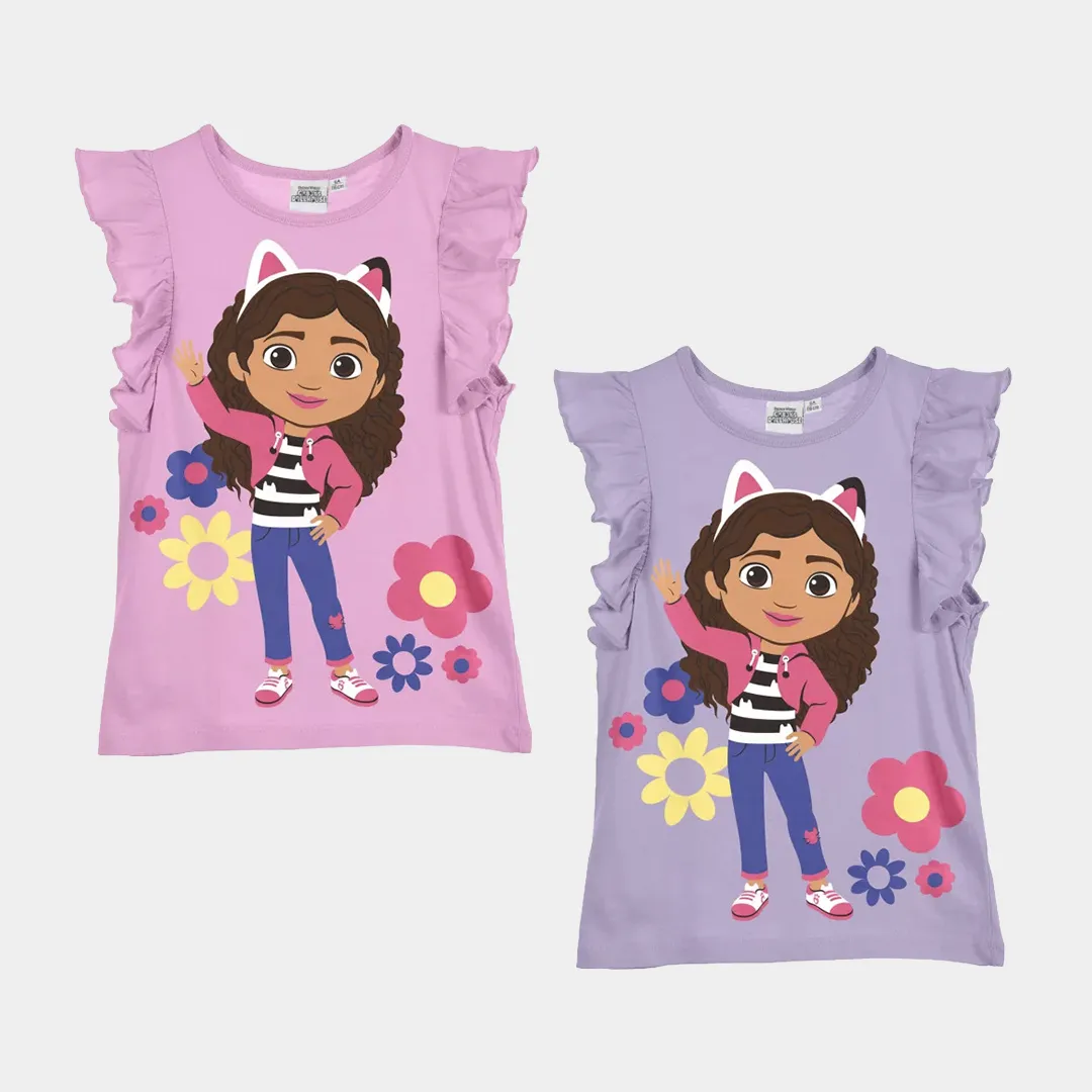T-Shirt da Gabby de Algodão com Folhos de 3-8 Anos - Image 2