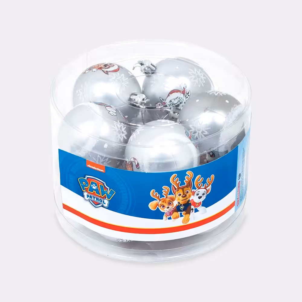 10 Bolas de Natal da Patrulha Pata Prateadas