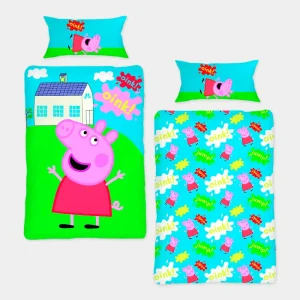 Capa de Edredão e Fronha da Peppa de 150 x 220 cm