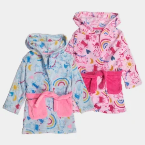 Robe de Coralina Peppa com Capuz de 3 a 6 Anos