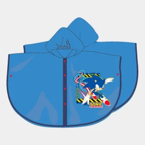 Capa de Chuva Sonic Azul com Capuz