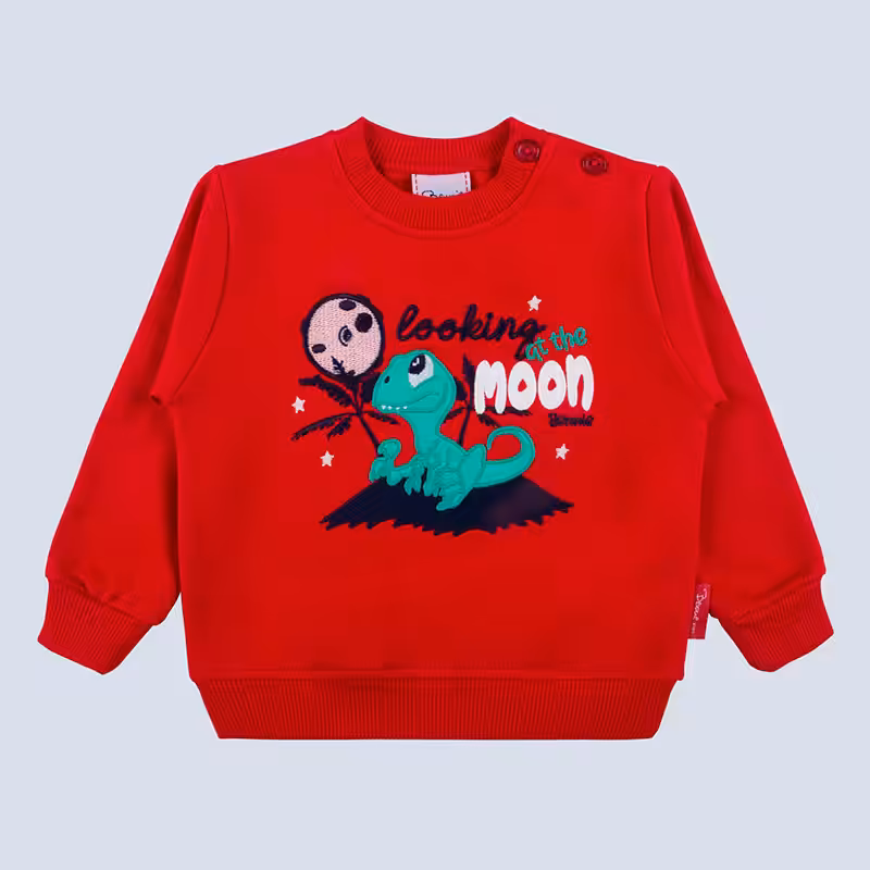 Sweatshirt Looking At The Moon Brilha no Escuro Vermelho